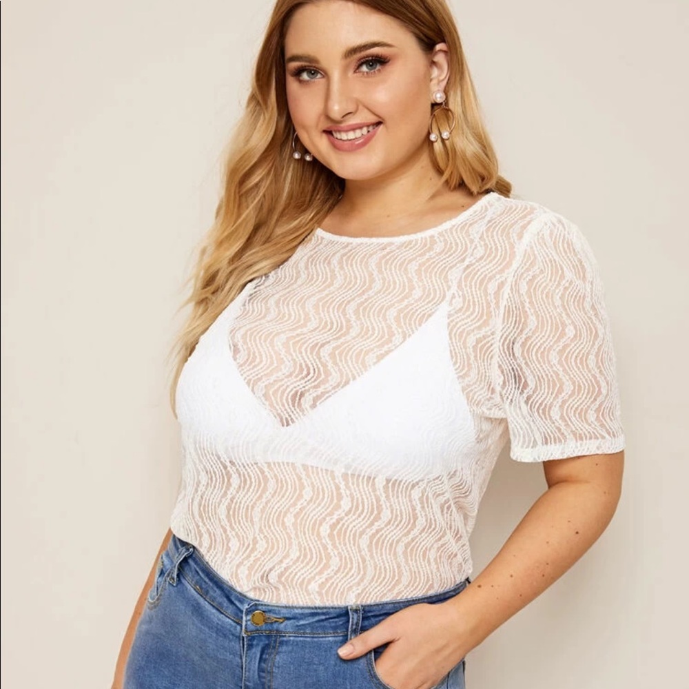 White Sheer Lace Top